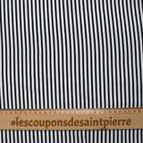 Viscose fine black and white stripes