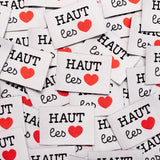Étiquettes tissées "Haut les Coeurs " x 5