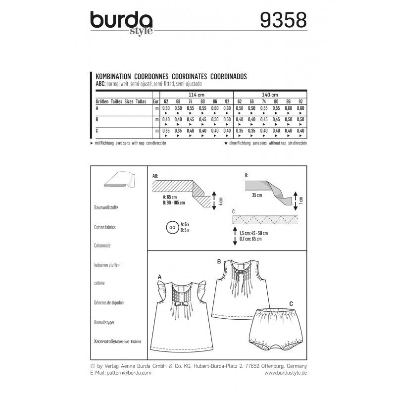 Patron Burda n°9358: Robe fluide et culotte