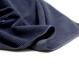 Velours polyester côtelé bleu marine