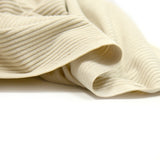 Beige ribbed polyester velvet