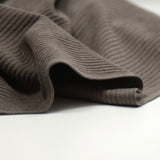 Taupe gray ribbed polyester velvet