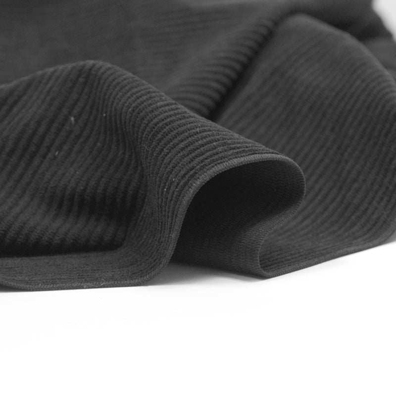 Velours polyester côtelé noir