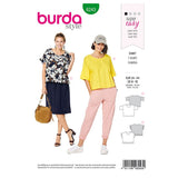 Patron Burda n°6243 : Tee-shirt – encolure ronde – forme carrée – ruchés