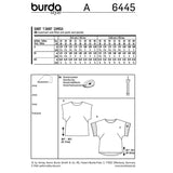 Burda boss n ° 6445: round neckline t-shirt