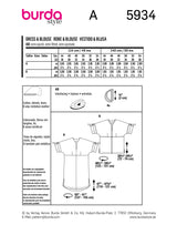 Burda boss n ° 5934: dress & blouse