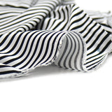 Viscose fine black and white stripes