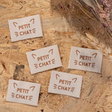 Étiquettes tissées "Petit Chat" x 5