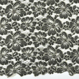 Dentelle cordon fleurs fond kaki