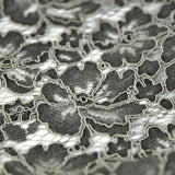 Dentelle cordon fleurs fond kaki