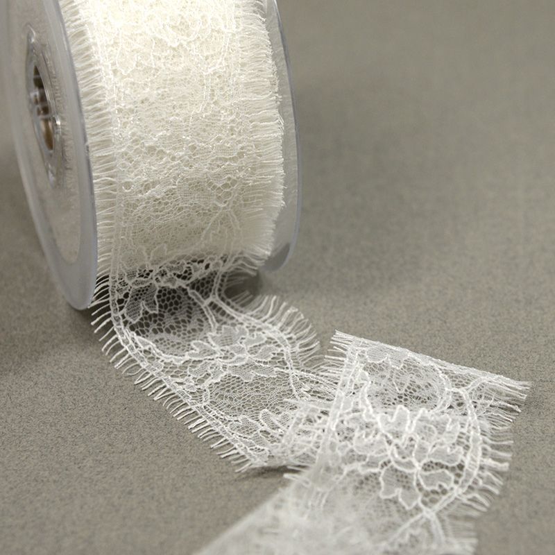 Lot De 2 Rouleaux De Ruban Dentelle Vintage Blanc - 1.5 Cm De Large, 27 Mètres Chacun, En Polyester, Pour Couture, Décoration, Mariage