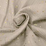 Double gaze grège confettis doré