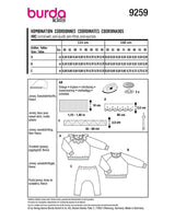 Patron Burda n°9259 : Ensembles enfant