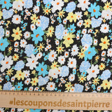 Printed viscose Lina Blue Black background