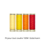Fil pour tout coudre 100m - Tons Jaune/Rouge/Orange - Gütermann