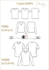 Patron de couture T-shirt POPPY