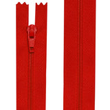 Cierre de nylon no separable de 10 a 60 cm de rojo