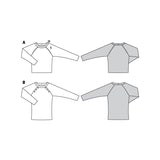 Patron Burda n°6151: Pull emmanchure raglan femme