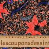 Crépon viscose lurex exotisme fond noir