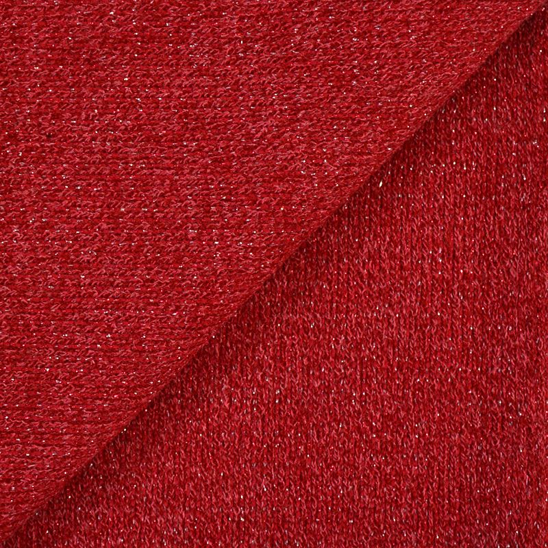 Coupon tissus 3 mètres Tissu Maille Effet Tricoté couleur rouge