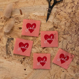 Étiquettes tissées "Joli Coeur" x 5