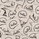 Étiquettes tissées "Hello" x 5