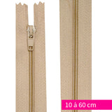 Cierre de nylon no separable de 10 a 60 cm beige