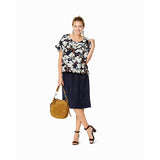 Patron Burda n°6243 : Tee-shirt – encolure ronde – forme carrée – ruchés