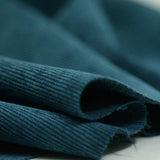 Velours polyester côtelé bleu canard