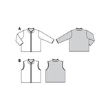 Patron Burda n°9290: Veste et manteau zippés enfant