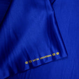 Satin mat toucher soie bleu roi