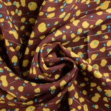 Viscose rayé lurex sauvage fond marron