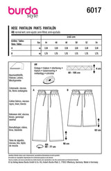 Burda boss n ° 6017: pants