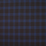Tissu tailleur en laine mérinos à carreaux marron et bleu