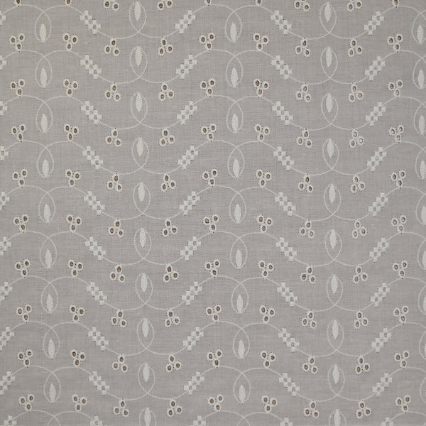 Broderie anglaise festonnée Greta fond blanc cassé