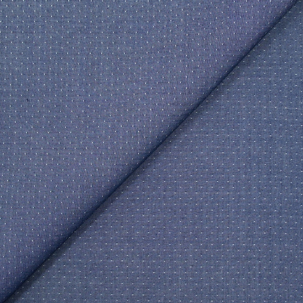 Chambray de coton tête d'épingle plumetis bleu brillant