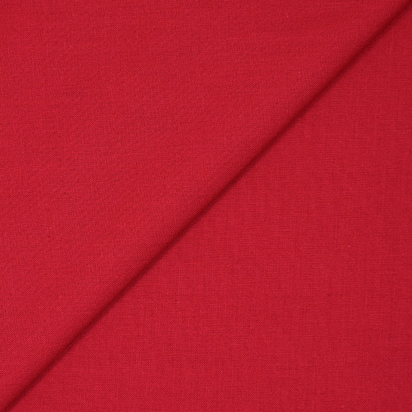 Coton uni rouge framboise