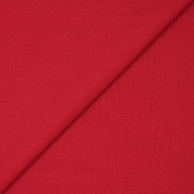 Coton uni rouge framboise