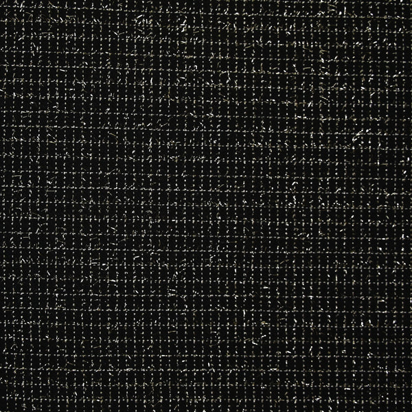 Tweed de laine mélangée carreaux lurex fond noir