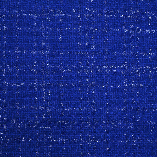 Tweed Emma lurex polyester fond bleu roi