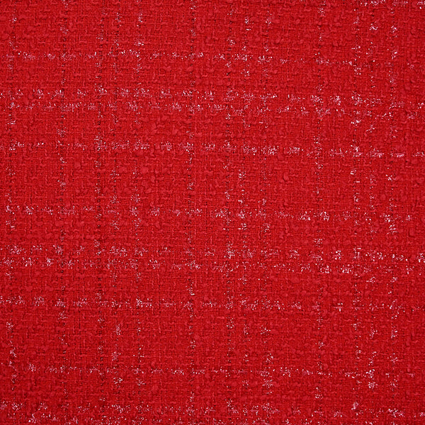 Tweed Emma lurex polyester fond rouge