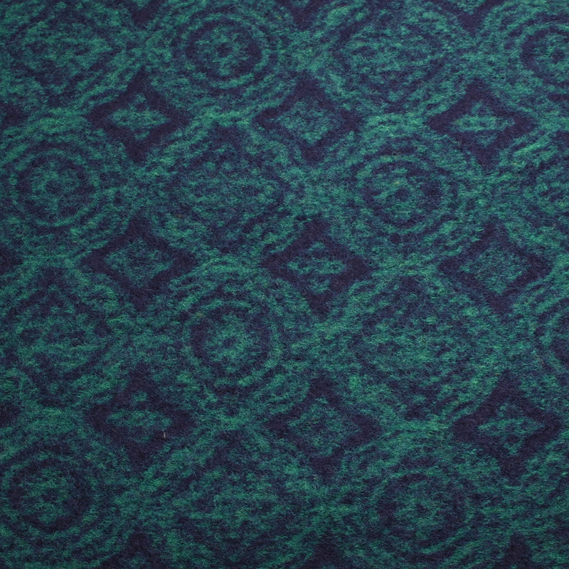 100% Laine bouillie moulures indigo et turquoise