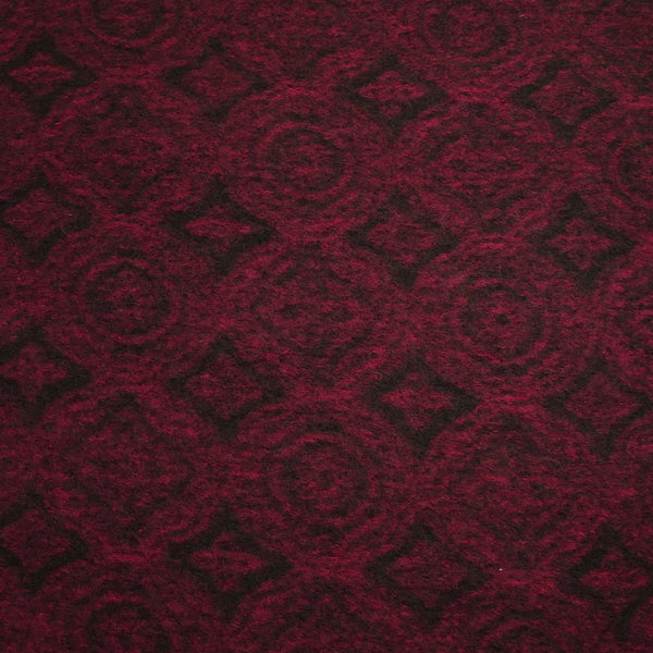 100% Laine bouillie moulures noir et lie de vin