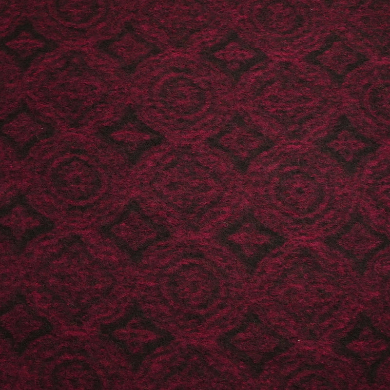 100% Laine bouillie moulures noir et lie de vin