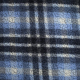 100% Laine sherpa à carreaux Jeanne fond bleu ciel