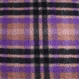 100% Laine sherpa à carreaux Jeanne fond vieux rose