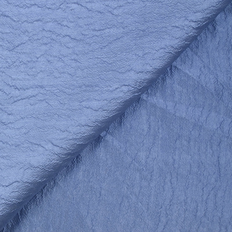 100% Soie froissée bleu bleuet