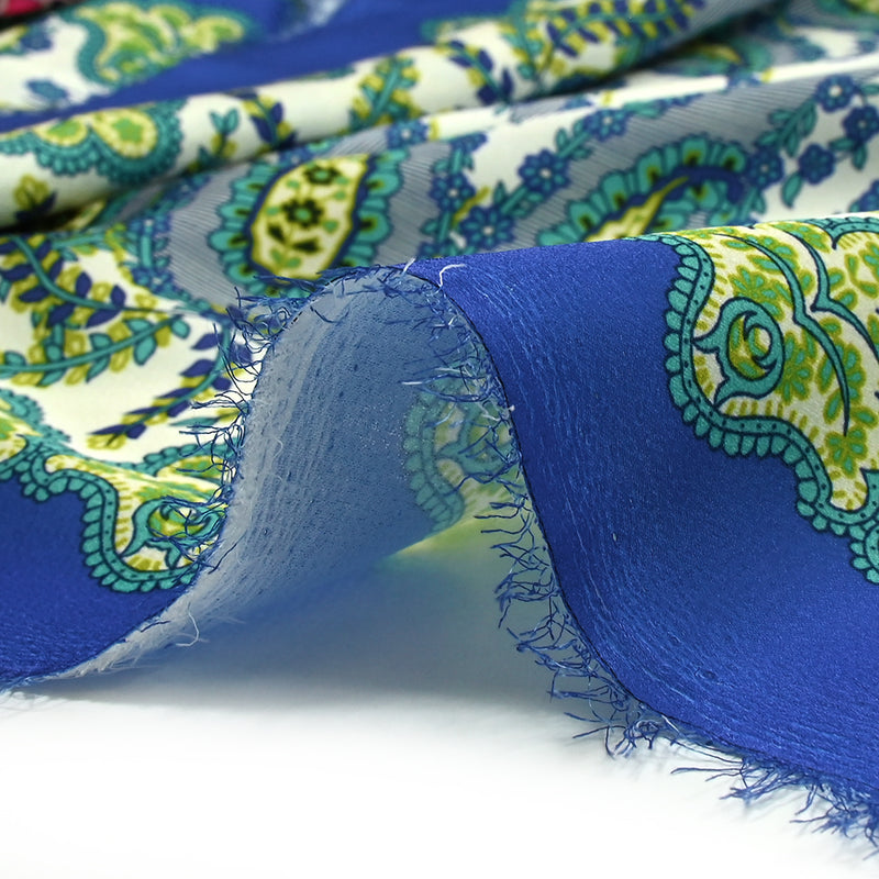 Blue and green Florancia Polyester Polyester Crêpe