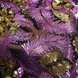 Tulle Sequin Royal Plumes Gold and Lilas