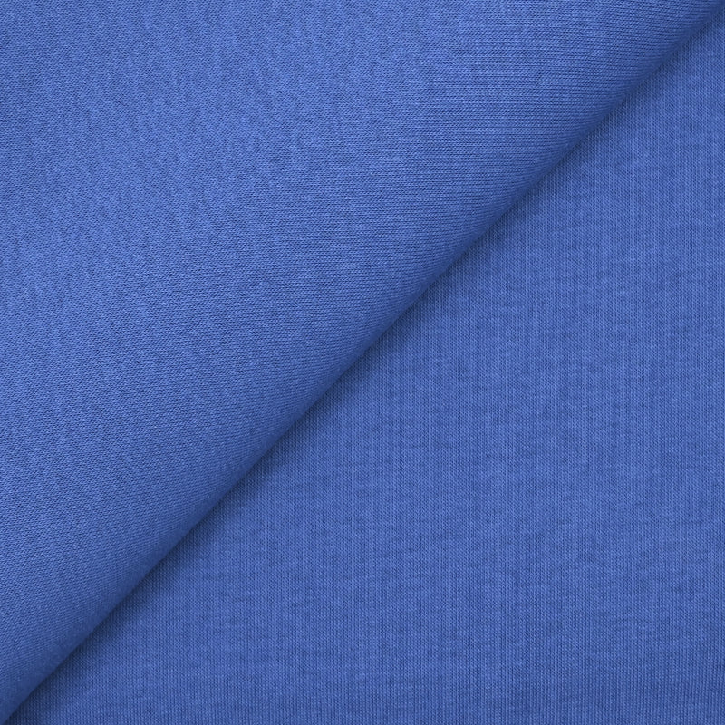 Tissu sweat minkee épais bleu bleuet